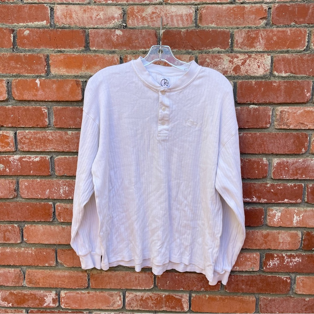 Polar Skate Co. Men’s Sweater 1/4 Button Small Winter Fall Spring BMX White